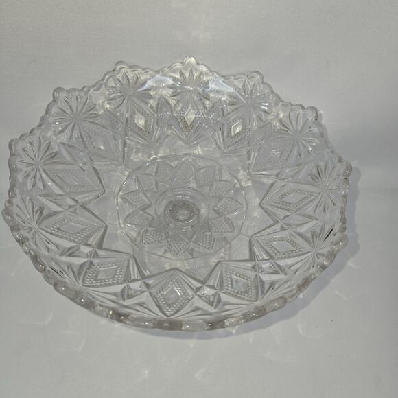 US Glass EAPG Antique Shoshone Compote 15046 Victor Blazing Pinwheels 7 in - Picture 2 of 11